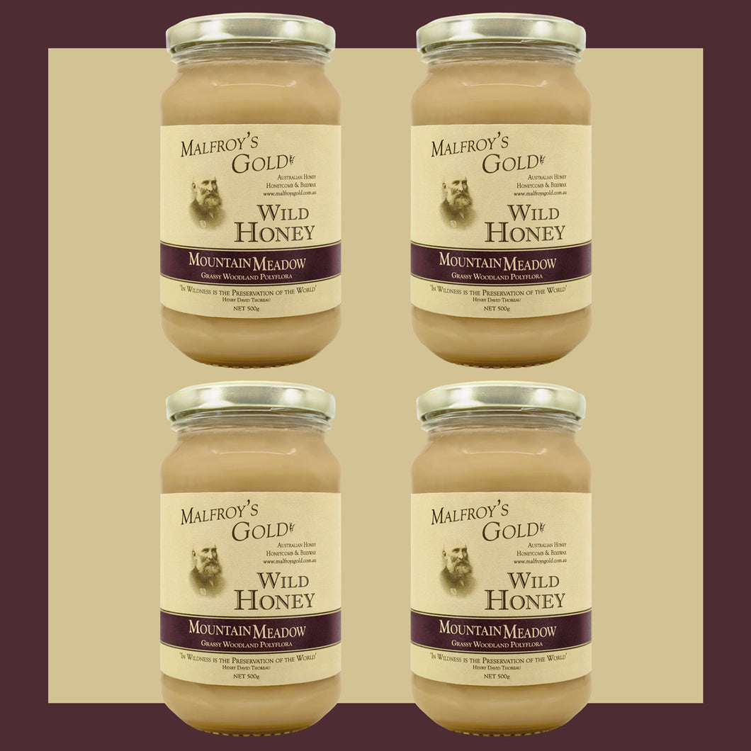 Wild Honey 500g Mountain Meadow Polyflora 4 Pack